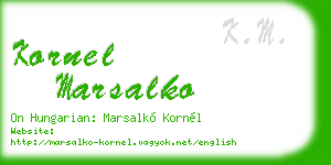 kornel marsalko business card