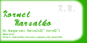 kornel marsalko business card